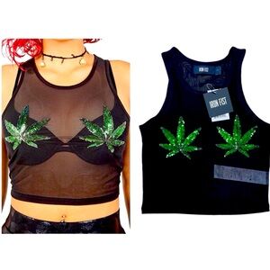 Iron Fist Mary Jane Crop Tank Top Women Color Black Size M
